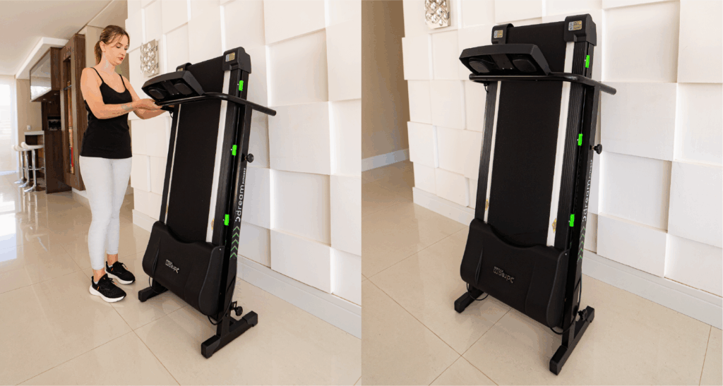 Pessoa treinando com aparelho de ginástica para casa