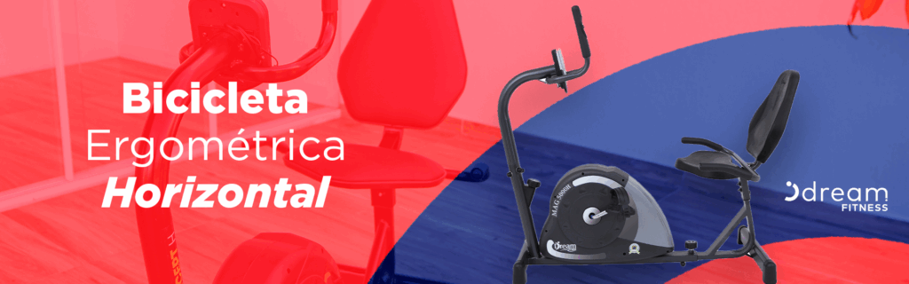 Bicicleta ergométrica horizontal Dream Fitness com assento confortável.