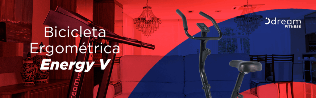 Bicicleta ergométrica Energy V da Dream Fitness, ideal para treinos em casa que ajudam a eliminar as desculpas que impedem o emagrecimento.