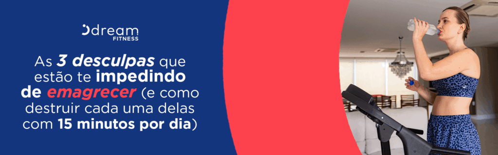 Mulher se exercitando em esteira elétrica da Dream Fitness, representando como vencer as desculpas que impedem o emagrecimento com 15 minutos por dia.